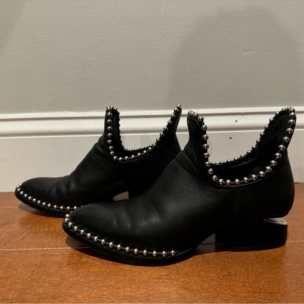 Alexander Wang Pearled Leather Ankle Boots 5.5
